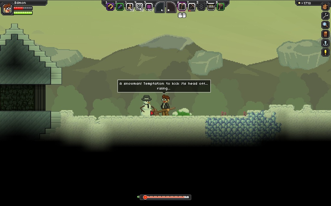 A snowman in Starbound